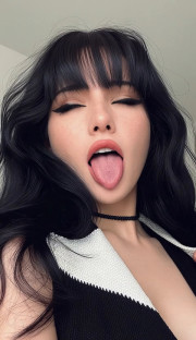 Open Mouth Tongue Out Tease - Before